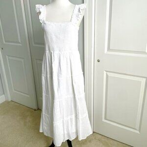 J. Crew White Ruffle Strap Dress